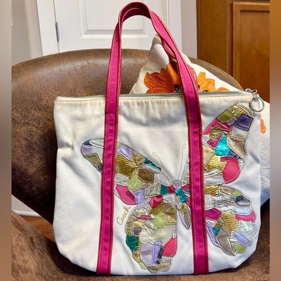 COACH BUTTERFLY TOTE PATCHWORK OVER-SIZED 2009 - Picture 1 of 3